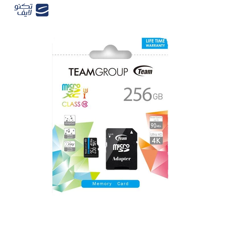 کارت حافظه microSDXC تیم گروپ مدل ELITE کلاس 10 استاندارد UHS-I U3 سرعت 100MBps ظرفیت 256 گیگابایت