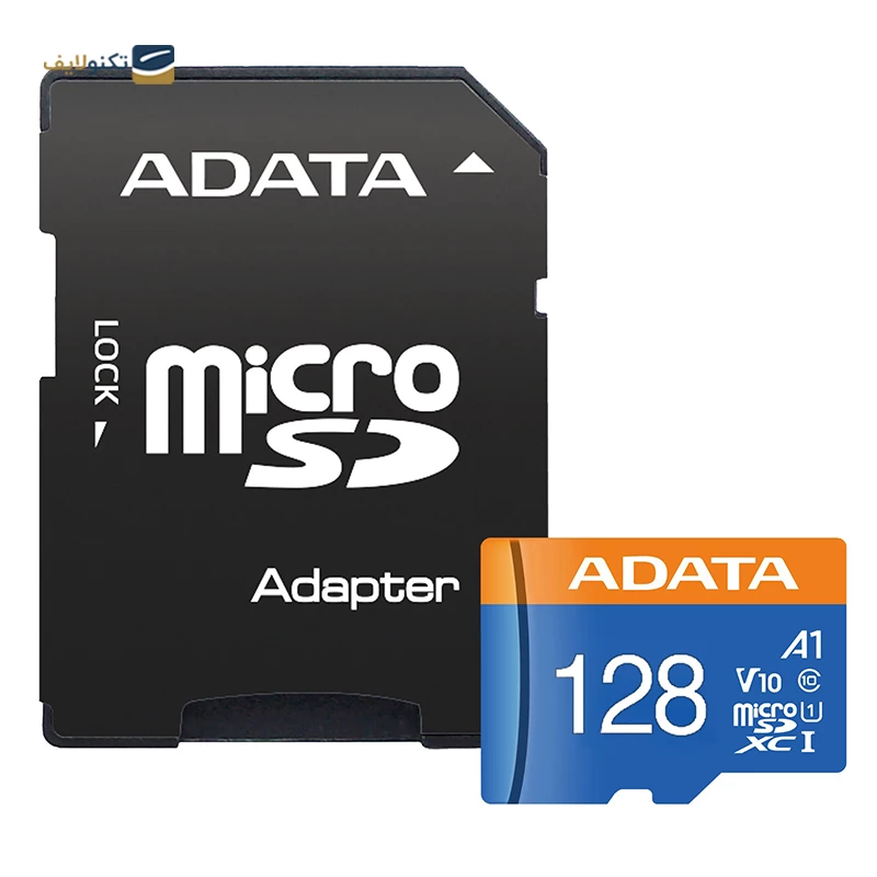 کارت حافظه microSDXC ای دیتا مدل Premier V10 A1 کلاس 10 استاندارد UHS-I سرعت 100MBps ظرفیت 128 گیگابایت به همراه آداپتور