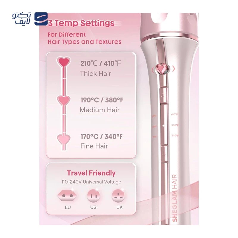 فر کننده مو شیگلم مدل Cupid's Charm One-Touch سایز 32 میلی متر