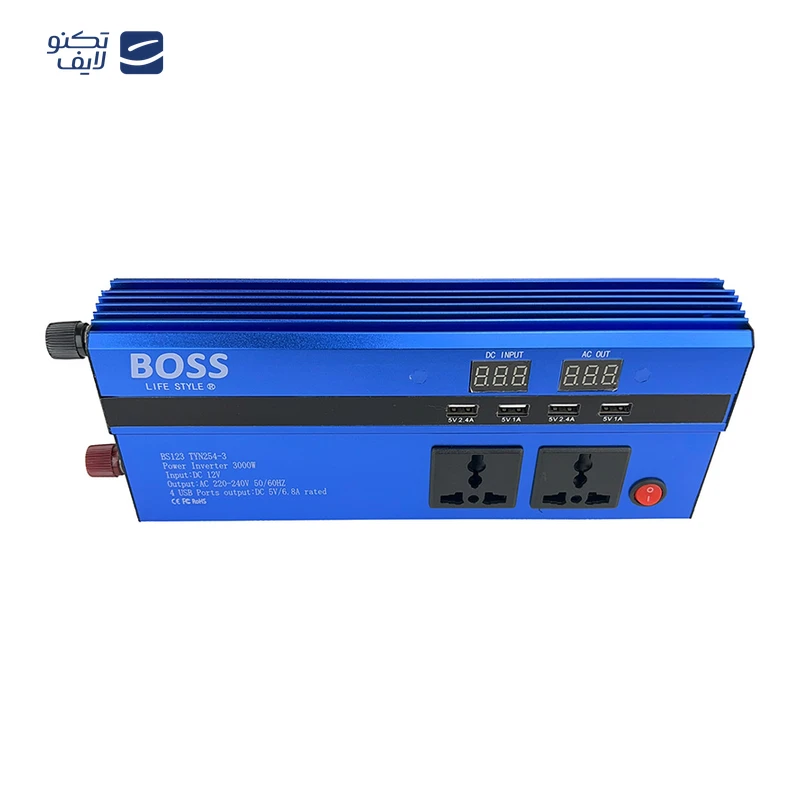 مبدل برق خودرو باس مدل BS123 TYN254-3 ظرفیت 3000 وات