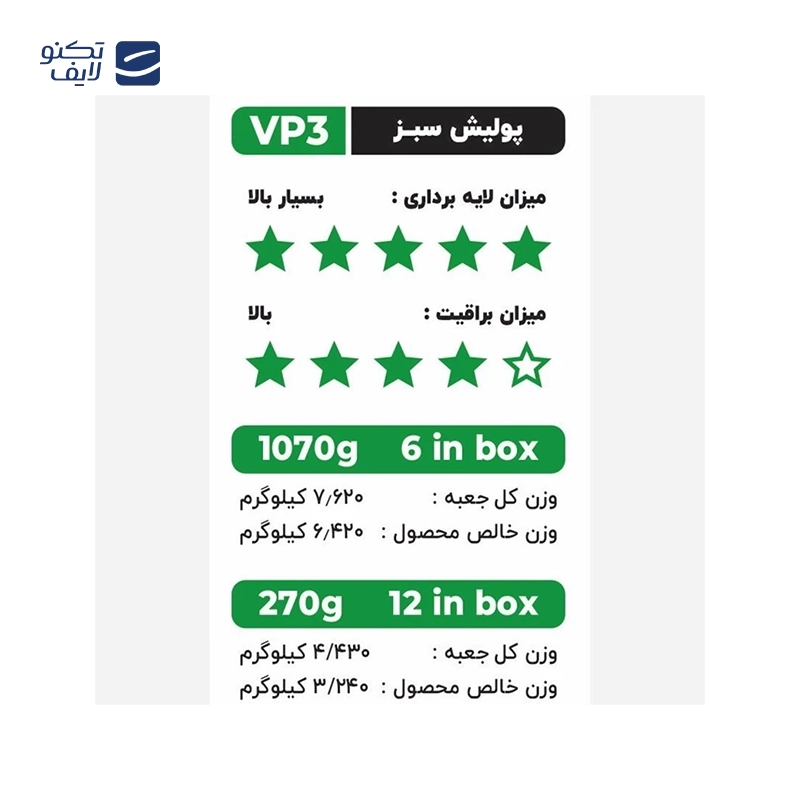 پولیش تک مرحله ای وسام نانو پوچمی مدل VP3 حجم 1000 میلی لیتر
