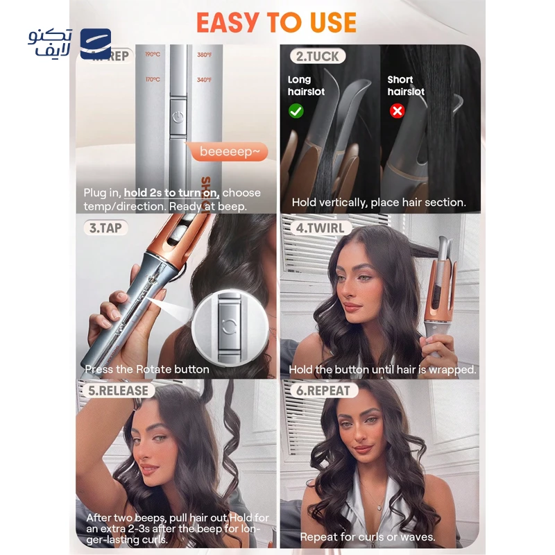 فر کننده مو شیگلم مدل It-Curl One-Touch Instant Curler سایز 25 میلی متر