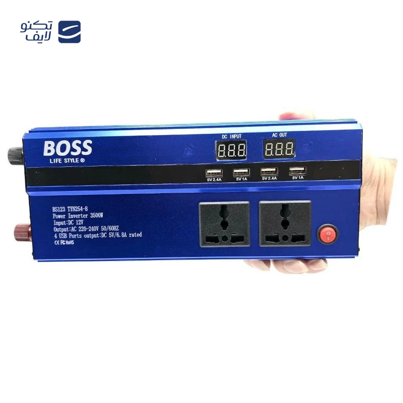 مبدل برق خودرو باس مدل BS123 TYN254-8 ظرفیت 3500 وات تصویر ۲