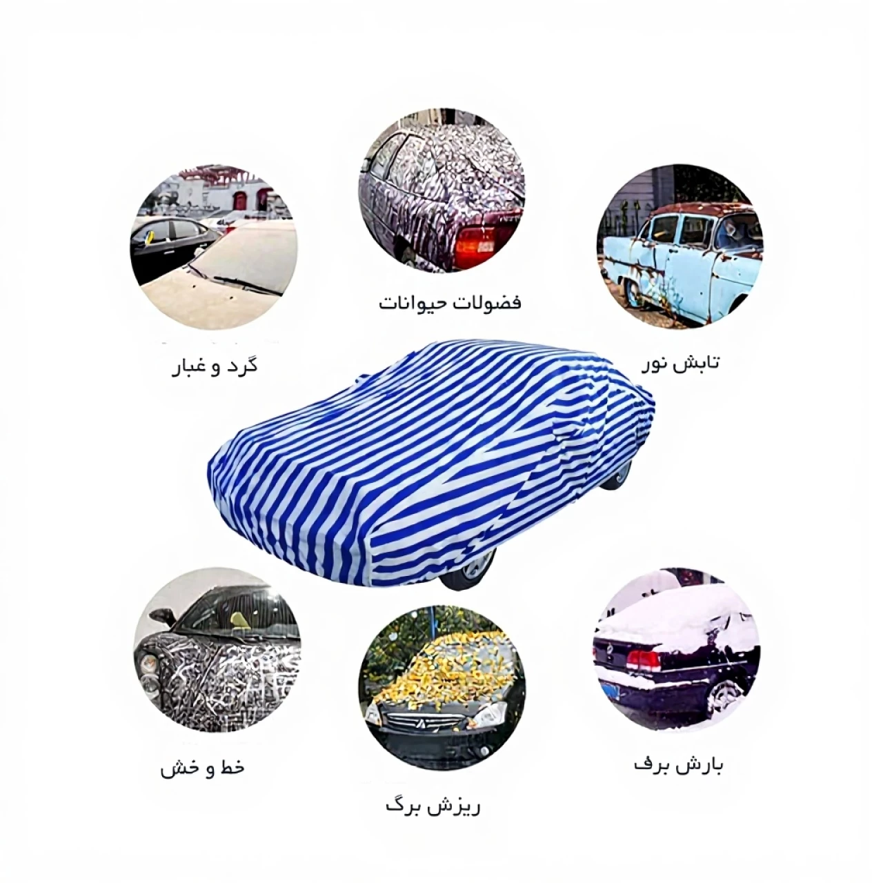 چادر خودرو مدل آبی طرحدار مناسب برای سمند سورن پلاس - ضد آب، ضد آفتاب و ضد خط و خش