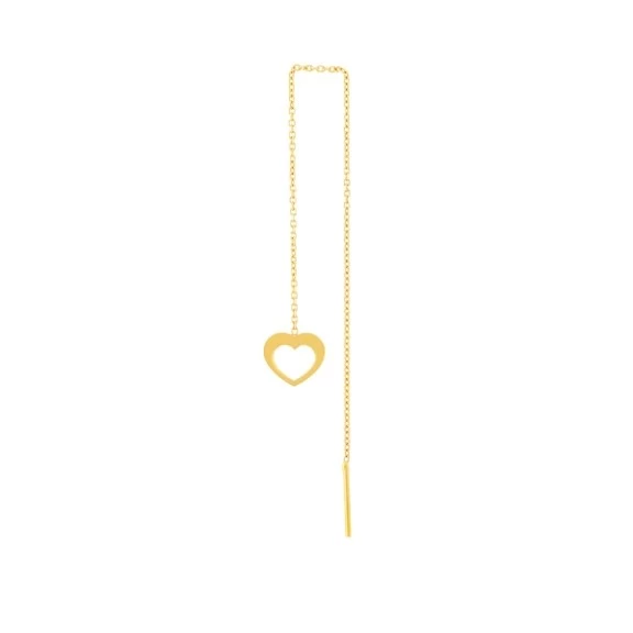 گوشواره طلا 18عیار اپال گلد مدل بخیه ای قلب N0254