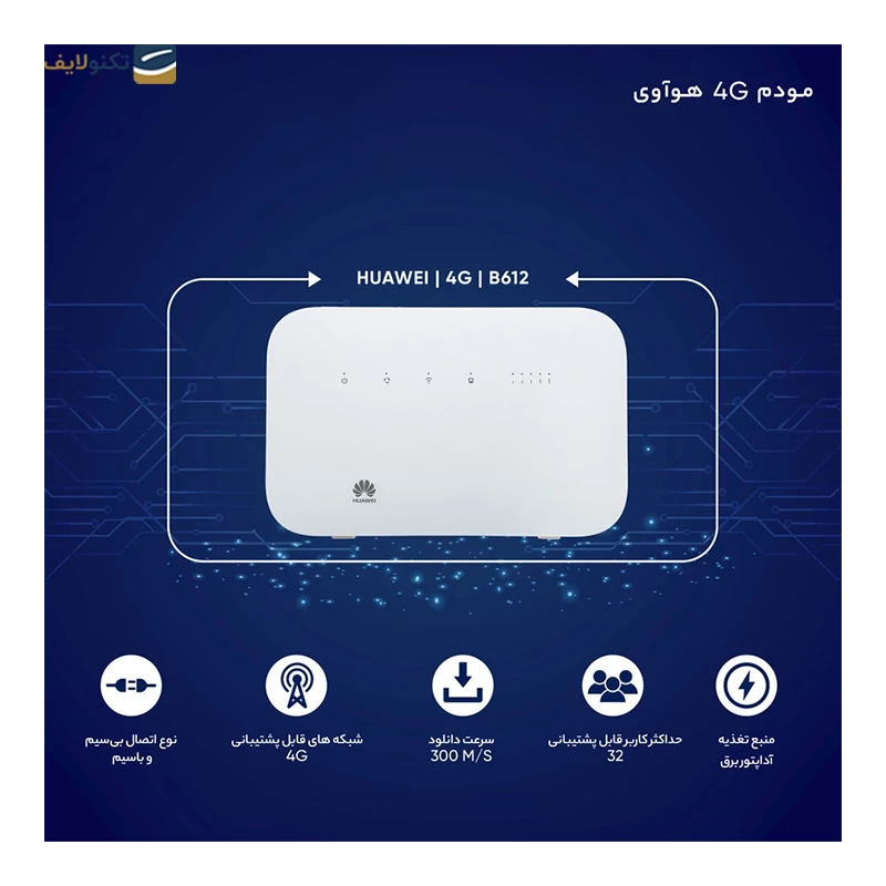 مودم 4G LTE هوآوی مدل B612 تصویر ۲