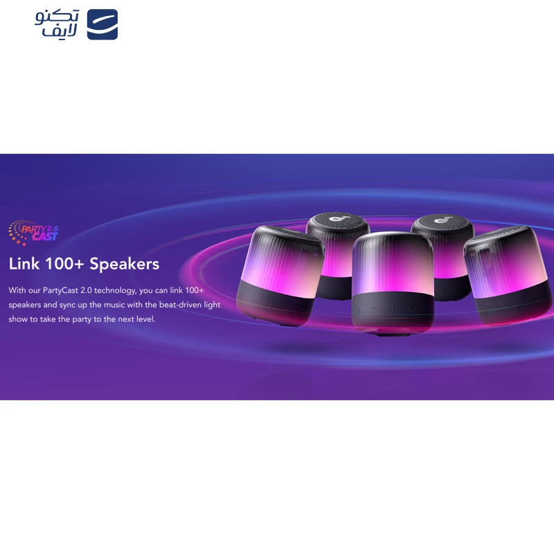 اسپیکر بلوتوثی قابل حمل انکر مدل Glow Mini A3136011 تصویر ۳