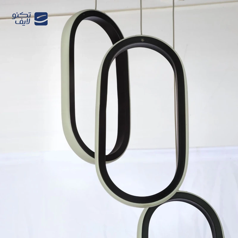 لوستر مدرن سقفی اتاق چشمه نور مدل L6407/3BK مهتابی تصویر ۳