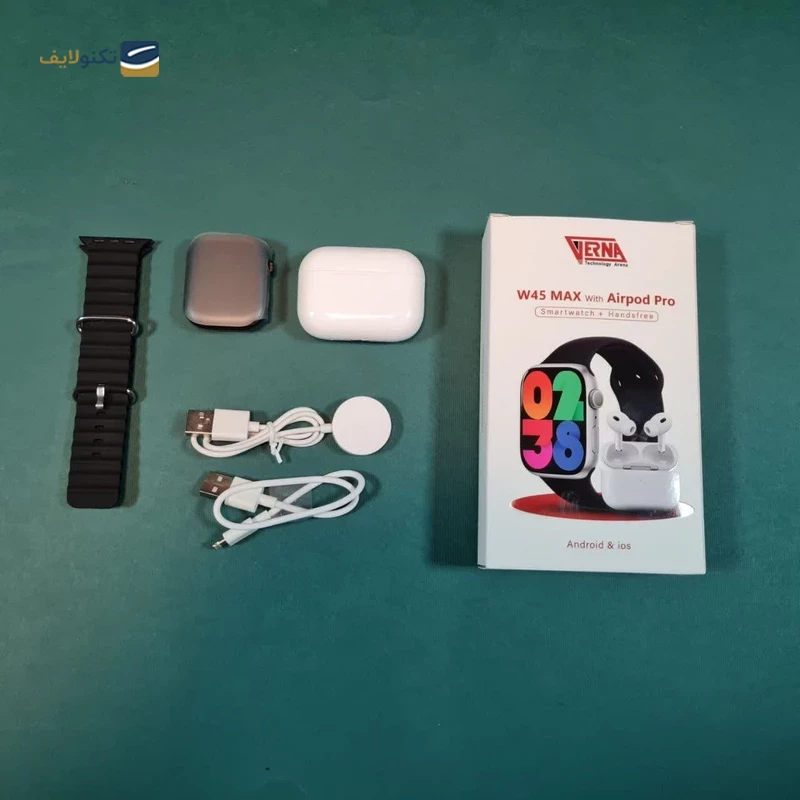 ساعت هوشمند ورنا مدل W45 Max به همراه ایرپاد پرو تصویر ۳