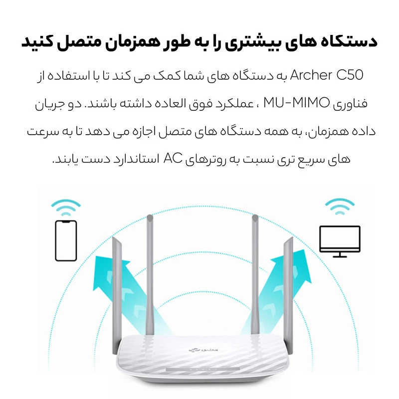 روتر بی سیم تی پی-لینک مدل Archer C50 تصویر ۲