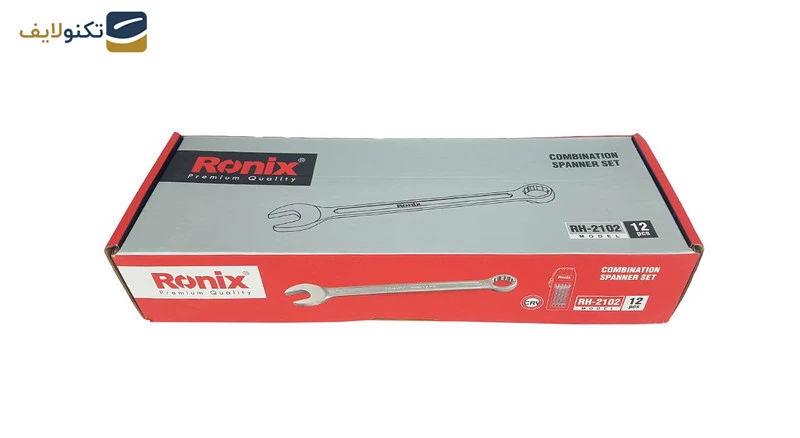 آچار یک سر تخت یک سر رینگی رونیکس مدل RH-2102 مجموعه 12 عددی