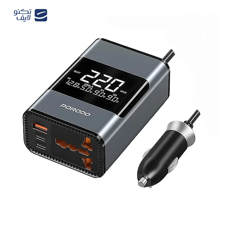 مبدل برق خودرو پرودو مدل PDFWCH067GY 200W تصویر ۴