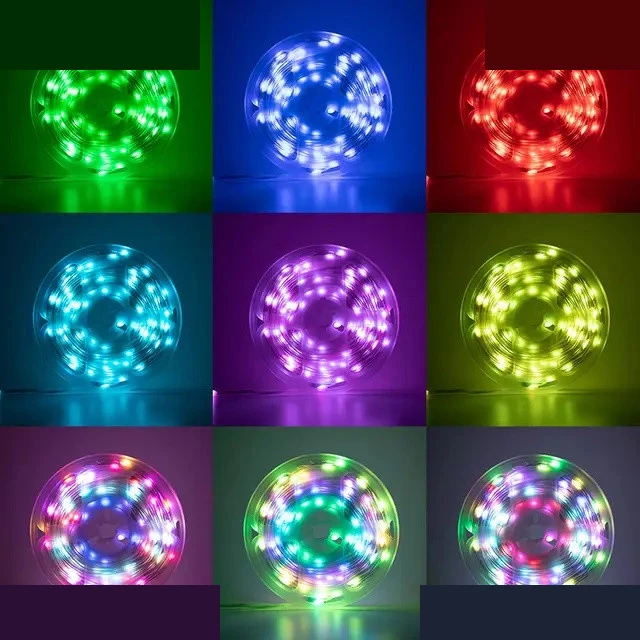 ریسه ال ای دی مدل فول کالر هوشمند بلوتوثی کد RGB IC usb 5v طول 10 متر تصویر ۳