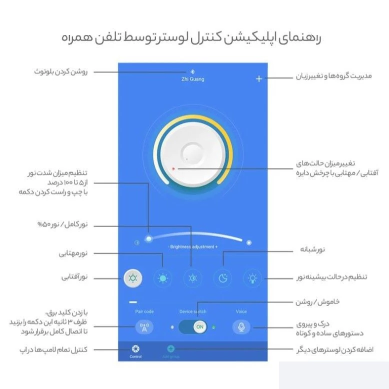 لوستر آویزمدرن نورازما رشکان مدل tudeli/circle تصویر ۳