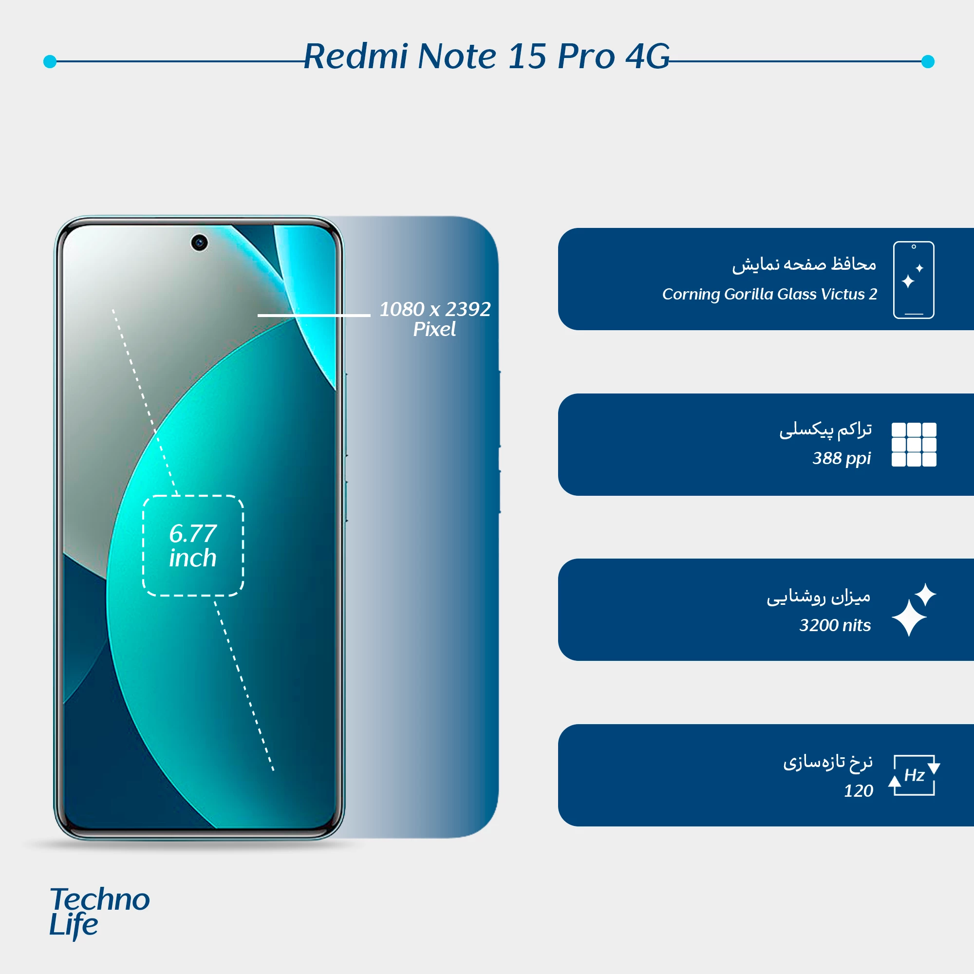 گوشی موبايل شیائومی مدل Redmi Note 15 Pro 4G ظرفیت 256 گیگابایت رم 8 گیگابایت تصویر ۵