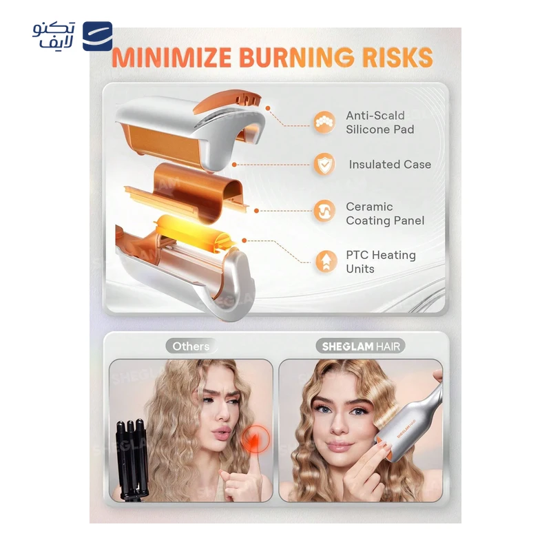 حالت دهنده مو شیگلم مدل Beach Babe Hair Waver سایز 19 میلی متری تصویر ۵