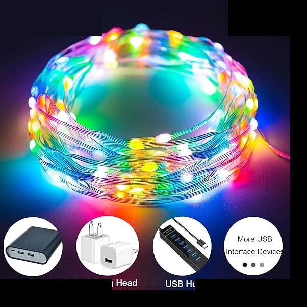ریسه ال ای دی مدل فول کالر هوشمند بلوتوثی کد RGB IC usb 5v طول 10 متر تصویر ۵