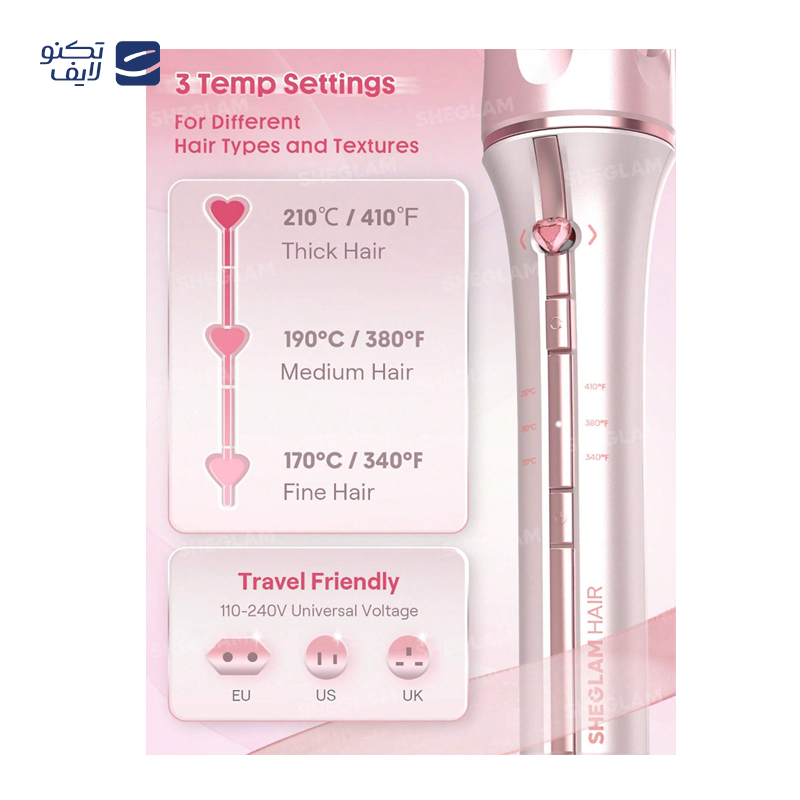 فر کننده مو شیگلم مدل Cupid's Charm One-Touch سایز 19 میلی متر تصویر ۳